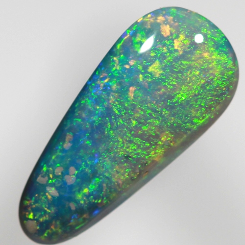 SOLID BLACK OPAL Emerald green fire, bright and always showing colour
